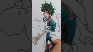 Drawing deku midoriya howtodraw drawing anime art bokunoheroacademia [upl. by Kcirdek621]