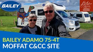 Arriving At Moffat Camping And Caravanning Club Site  Bailey Adamo 754T [upl. by Datnow205]