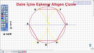 Daire İçine Düzgün Altıgen Çizme [upl. by Ecnerrat]