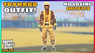 Easy Orange Joggers Invisible Torso Glitch Tryhard Modded Outfit No Transfer GTA Online [upl. by Aita]