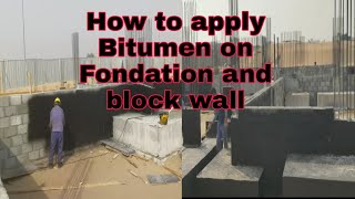 How to apply Bitumen on Fondation and block wall by Sanaullah Gondal [upl. by Ad848]