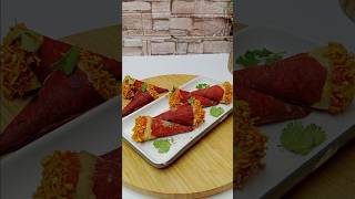 Veggie Cone potato Snacks recipe  leftovers Roti snack recipe shorts viralshort [upl. by Adelric]