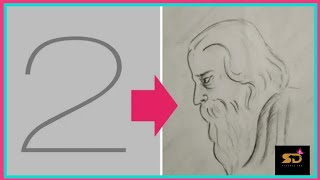 How to draw rabindra nath tagore  rabindra nath tagore drawing from 2 Easy Rabindranath drawing [upl. by Sauder]