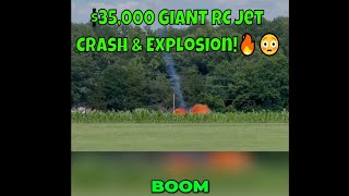 Massive 35000 RC Jet Crash amp Explosion Disaster 😱🔥 [upl. by Ahsekal]