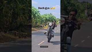 Stunts on ktm wheelie crash hogya 😟wheelie crash 😱bike ridershortsshortsfeedbikerstunt [upl. by Htessil]