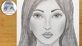 How to draw face for Beginners EASY WAY TO DRAW A GIRL FACE [upl. by Esenej]