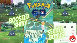 SHINY BOOSTED SPAWNS✨ Pokemon Go Trubbish Spotlight Hour [upl. by Niarbo]