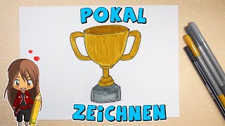 Pokal einfach malen für Kinder  ab 5 Jahren  Malen mit Evi  deutsch [upl. by Delcina575]