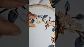 🌸 flower embroidery easy tutorial shorts flowerembroidery tutorial [upl. by Naltiac]