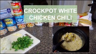 CROCKPOT WHITE CHICKEN CHILI [upl. by Sethrida]