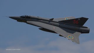 4Kᵁᴴᴰ Beautiful Saab J 35J Draken First Flight Display  NATO DAYS 2018 [upl. by Hedgcock]