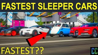 NEW Top 15 SLEEPER CARS FASTEST Drag Cars in Forza Horizon 4 [upl. by Dyrraj]