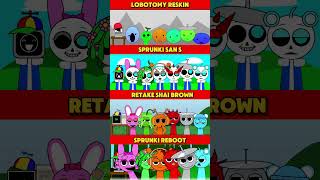 Lobotomu Reskin vs San S vs Retake Shai Brown vs Reboot Sprunki Inredibox Mix Version [upl. by Gnoix]