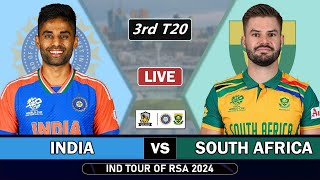 INDIA vs SOUTH AFRICA 3rd T20 MATCH LIVE SCORES  IND vs SA LIVE MATCH COMMENTARY  IND BAT [upl. by Ennaehr162]