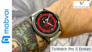 MOBVOI TicWatch Pro 5 Enduro with Wear OS by Google  Unboxing and HandsOn [upl. by Umont18]