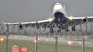 Boeing 747 Takes Off Sideways In Dramatic Crosswind [upl. by Airebma]