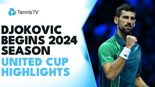 Novak Djokovic DOMINATES In 2024 Opener vs Zhang  United Cup 2024 Highlights [upl. by Jepum676]