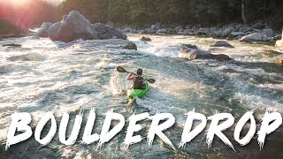 Boulder Drop  Whitewater Kayaking Cinematic Drone Shots [upl. by Zobkiw812]