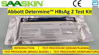 Abbott Determine™ HBsAg 2 Test Kit  Introduction  Test Procedure SPWBVP  7D2946 [upl. by Susanna]