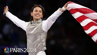 Relive Lee Kiefers US womens fencings gold medal moments at the Paris Olympics  NBC Sports [upl. by Nahgem]