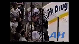 NHL Jan 30 1993 Pittsburgh Penguins v Philadelphia Flyers R Ulf Samuelsson v Rod BrindAmour [upl. by Sreip]