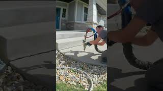 Slabjacking Sidewalk using Polyurethane Foam 25quot in 30 mins Concrete Raising [upl. by Bolen]