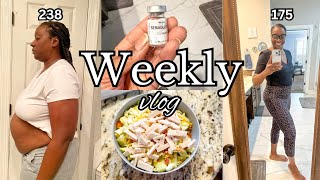 Weekly Vlog  60 pound Weight Loss  Semaglutide Shot  Fitness Goals  What I Ate  Weight loss [upl. by Eelame]