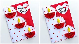 Handmade Diwali card 2023  How to make Diwali greeting card  DIY Diwali card ideas easy [upl. by Giark]