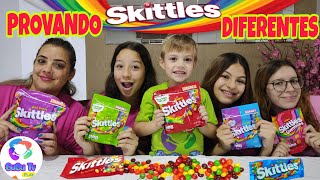 PROVANDO VÁRIOS DOCES SKITTLES DIFERENTES  EXPERIMENTANDO DOCES AMERICANOS [upl. by Farrand]