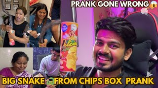 🐍Snake from chips box prank😱🐍 prank gone wrong 🤣 Akshay Athare [upl. by Inattirb921]