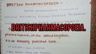 what is BRITISH PHARMACOPOEIA 👍 [upl. by Aihk]