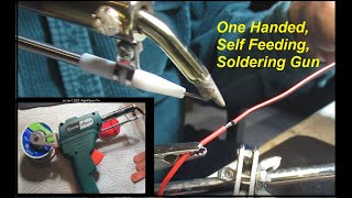 One handed Self Feeding Saker Soldering Gun review and Demo [upl. by Eynobe70]