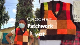 Crochet patchwork vest Aesthetic crochet [upl. by Delisle]