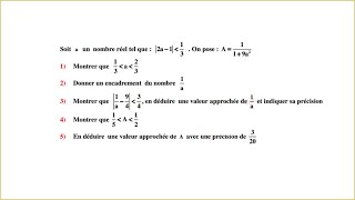 Exercice Encadrement et valeur approchée Ordre dans R  TRONC COMMUN SCIENTIFIQUE ET TECHNOLOGIQUE [upl. by Born]