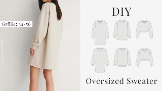 Oversized Sweatkleid nähen  einfaches und schnelles Schnittmuster für Nähanfänger [upl. by Thornie]