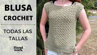 Cómo tejer Blusa  Top a crochet en cualquier talla [upl. by Ettena]