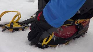 Winter skills 23 how to put on crampons [upl. by Theurich]