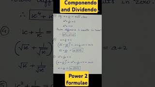 Componendo and Dividendo FormulaePower 2 formulae 💥💥📖📖shorts alzebra formulae [upl. by Llerryt]