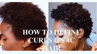 HOW TO DEFINE CURLS ON 4B4C NATURAL HAIR DETAILED [upl. by Enihpad255]