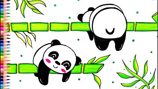 Sevimli Panda Çizimi 🐼 Panda Nasıl Çizilir  Kolay Çizimler  How To Draw a Cute Panda  Panda Çiz [upl. by Azirb]