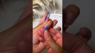 semi cured gel nails on extensions diynailsathome gelnails diynails [upl. by Ynot539]