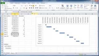 Create a Gantt Chart with Workdays Only [upl. by Lexine]