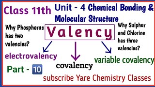 Valency  Electrovalency Covalency Variable covalency Unit 4 Class 11Class 11 Chemistry [upl. by Lukasz]