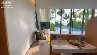 SO Maldives Resort Family Beach Pool Villa Capsule Room Tour [upl. by Hultin891]