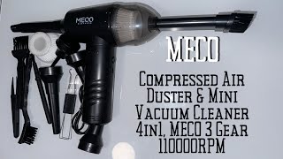 MECO Compressed Air Duster amp Mini Vacuum Cleaner 4 in 1 for PCComputerKeyboardSofaCar [upl. by Rednaeel]