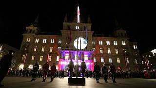 RadetzkyMarsch zum Nationalfeiertag bei der Flaggenparade in Graz [upl. by Anahsahs501]