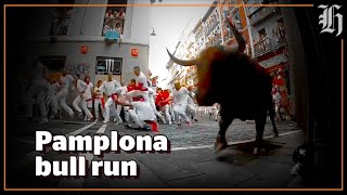 Pamplona Running with the Bulls of San Fermin on POV Gopro [upl. by Rot]