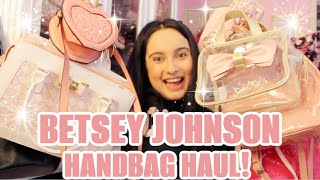 BETSEY JOHNSON HANDBAG HAUL SO MANY PRETTY PINK BAGS MUST SEE [upl. by Hazeefah]