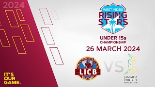 🔴 LIVE U15 Leeward Islands vs Jamaica  CWI Rising Stars Boys U15 50 Over Championships 2024 [upl. by Yahska]