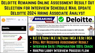 Deloitte NLA Biggest Hiring 2024 Online Assessment Result Declared  Interview Selection Mail Update [upl. by Denoting520]